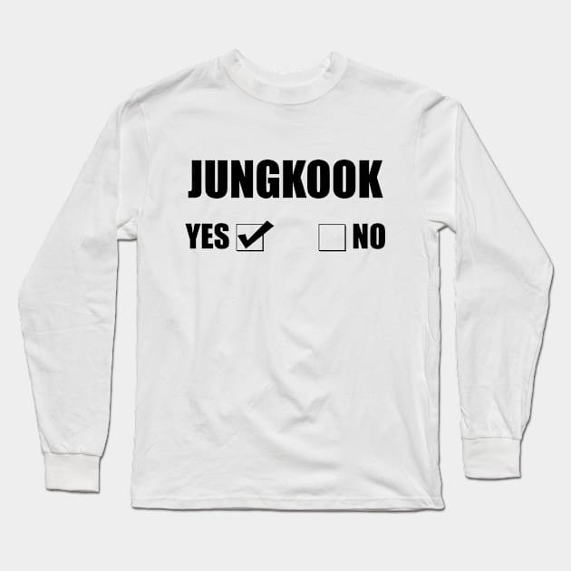 Jungkook Yes Or No Checkbox Long Sleeve T-Shirt by Maries Papier Bleu